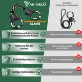 Mivelo Handschellenschloss für E-Scooter & Fahrrad inkl. Lenkertasche