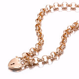 18ct Heavy Rose Gold Plated 10mm Belcher Chain Necklace with a Small Plain Locket