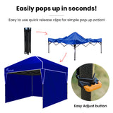 NNEMB 3x3m Ultra Compact Folding Gazebo, Walls, Carry bag, Portable Outdoor Popup Marquee for Camping Beach, Navy Blue