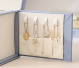 NNEDSZ Light Pink Luxury PU Leather Jewelry Storage Box - 3-Tier Organizer with Mirror for Necklaces, Earrings, and Rings(Jewelry is a photo prop and is not included)