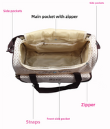 NNEDSZ Large Pink Fashionable Large-Capacity Cartoon Bear Shoulder Crossbody Mommy Bag - Stylish and Functional Diaper Bag