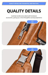 NNETM Men’s Wear-Resistant PU Leather Crossbody Chest Bag
