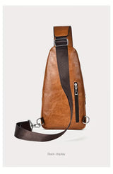 NNETM Men’s Wear-Resistant PU Leather Crossbody Chest Bag