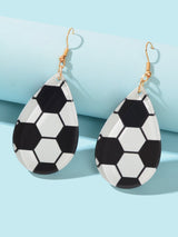 1 Pair World Cup Soccer Ball Earrings Football Sport Drop Dangling Ear Jewellery