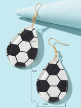 1 Pair World Cup Soccer Ball Earrings Football Sport Drop Dangling Ear Jewellery