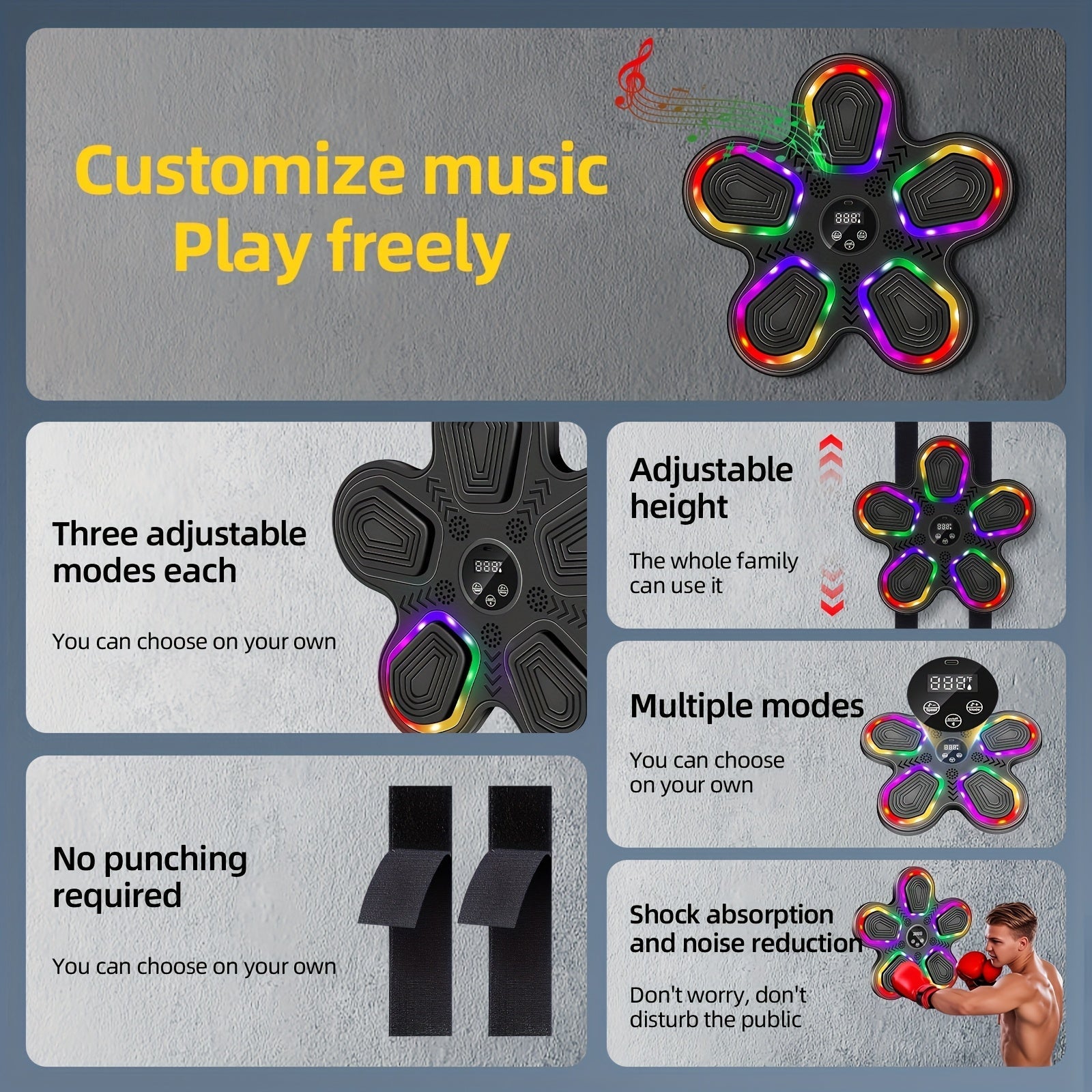 Smart Music Boxing Machine Wall Target Trainer