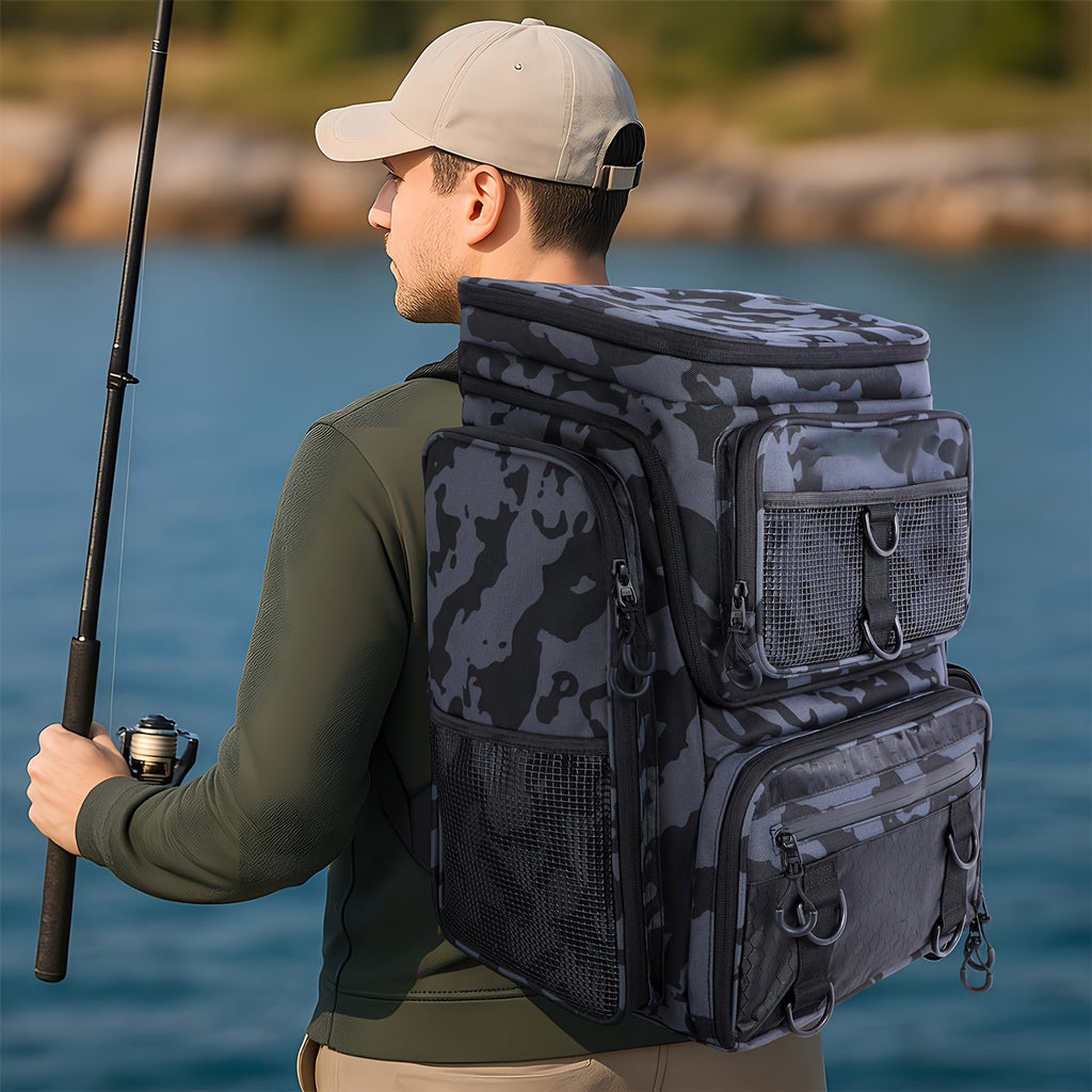 NNETM Fishing Backpack with Rod Holder-2