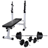 NNEVL Workout Bench with Weight Rack Barbell and Dumbbell Set 60.5kg