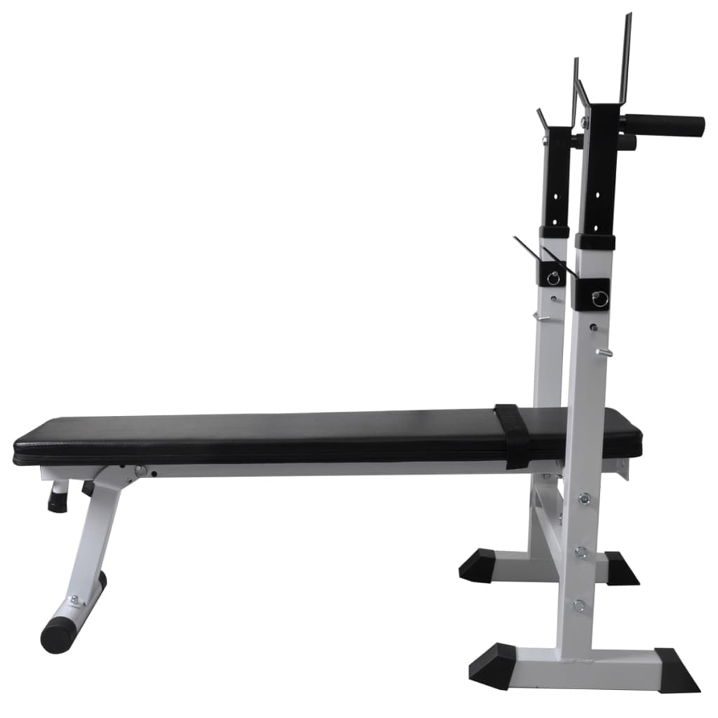 NNEVL Workout Bench with Weight Rack Barbell and Dumbbell Set 60.5kg