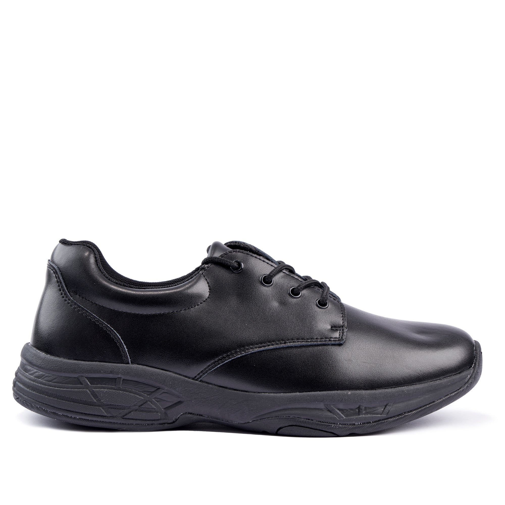 Alex Junior Leather  Lace Up School Shoe - Black