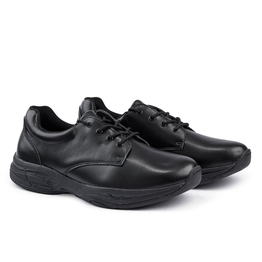 Alex Junior Leather  Lace Up School Shoe - Black