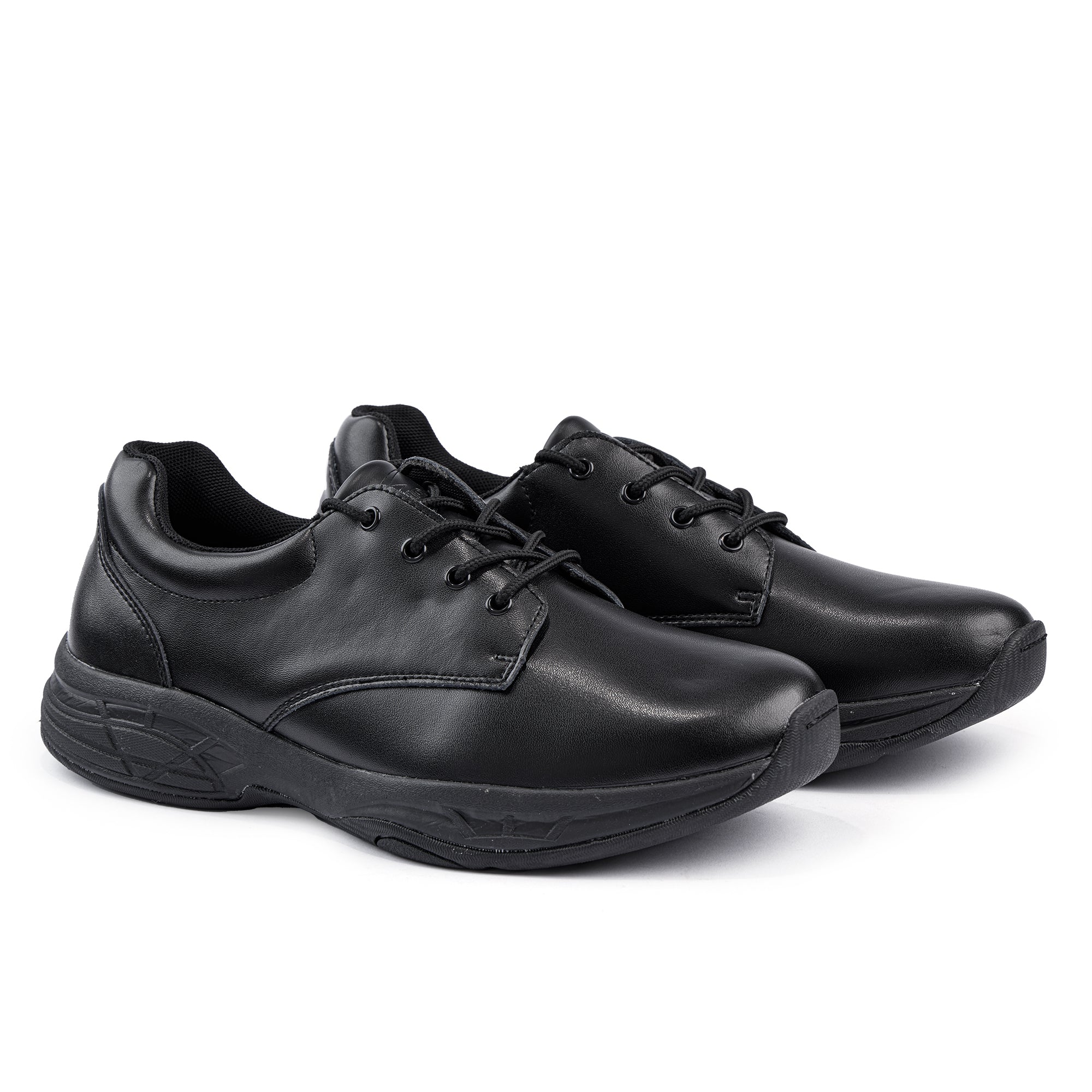 Alex Junior Leather  Lace Up School Shoe - Black