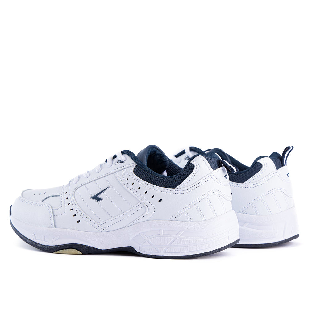 Defy Senior Leather Lace Up Cross Trainer - White Navy