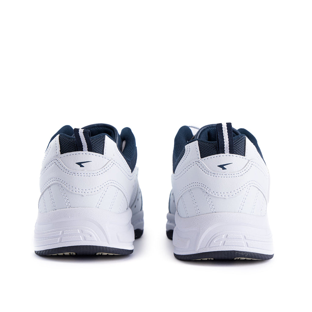Defy Senior Leather Lace Up Cross Trainer - White Navy