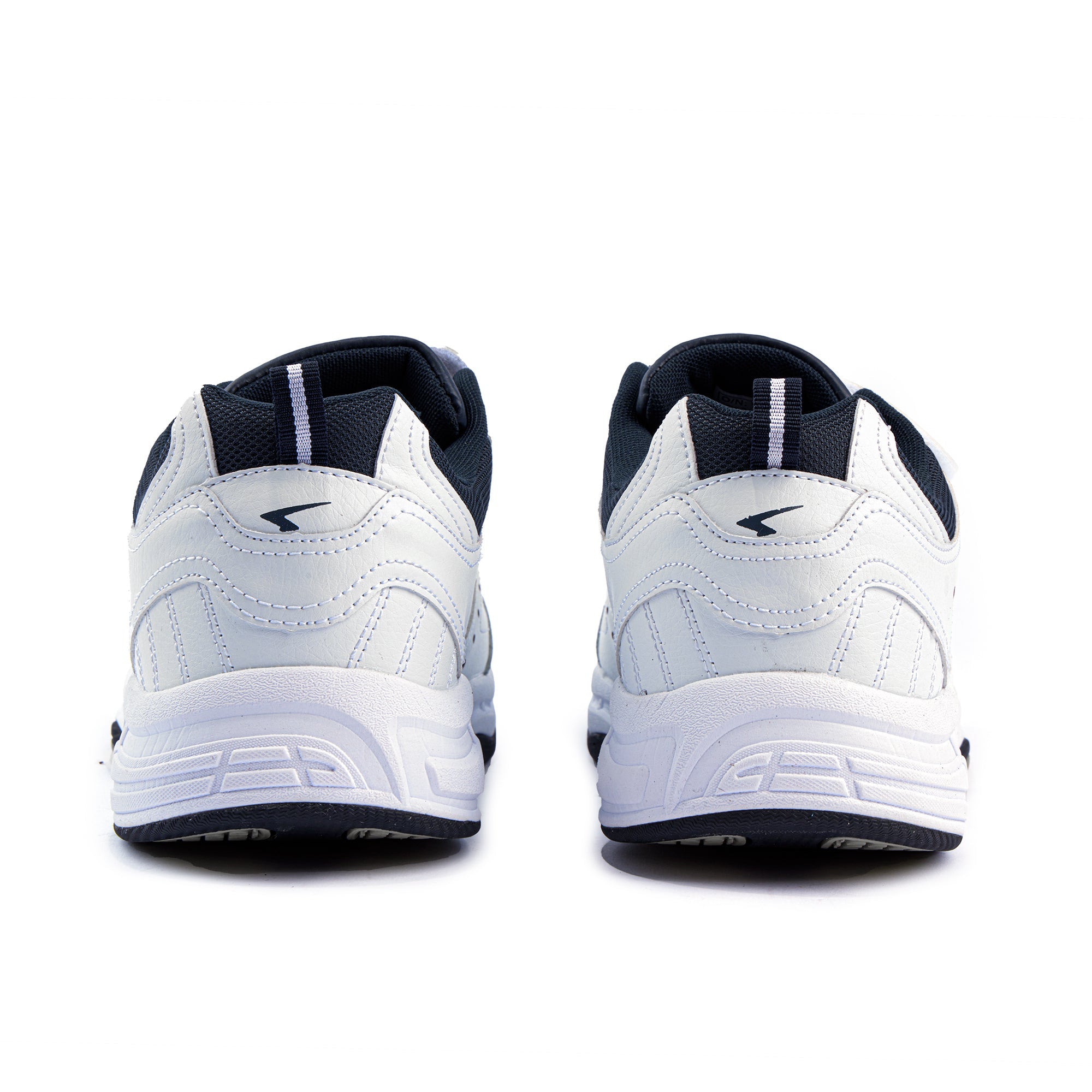 Defy Senior Leather V Strap Cross Trainer  - White Navy