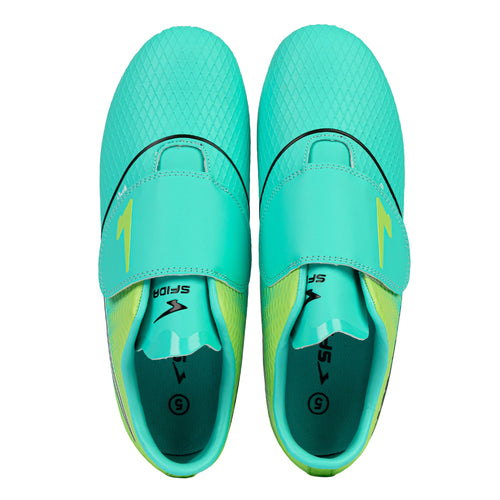 Equaliser Junior Football Boots - Aqua/Lime V Strap