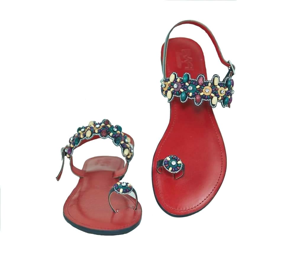 African Fashion Ankara Beaded Sandals