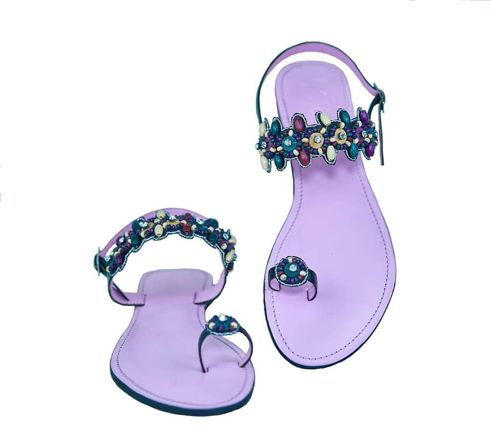 African Fashion Ankara Beaded Sandals