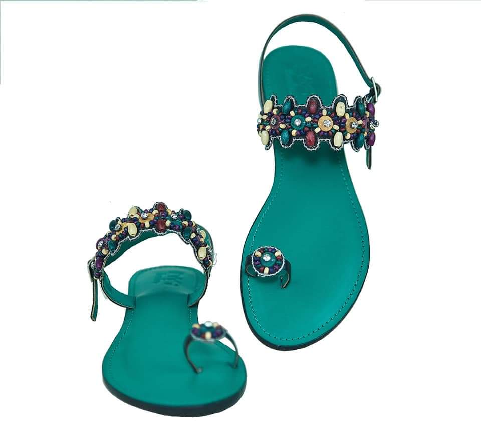 African Fashion Ankara Beaded Sandals