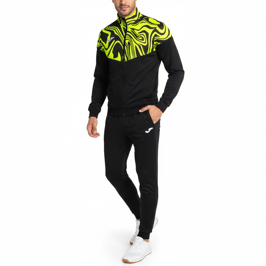 Lion II Elite training Tracksuit European Style Slim-Fit - black/fluo - Joma