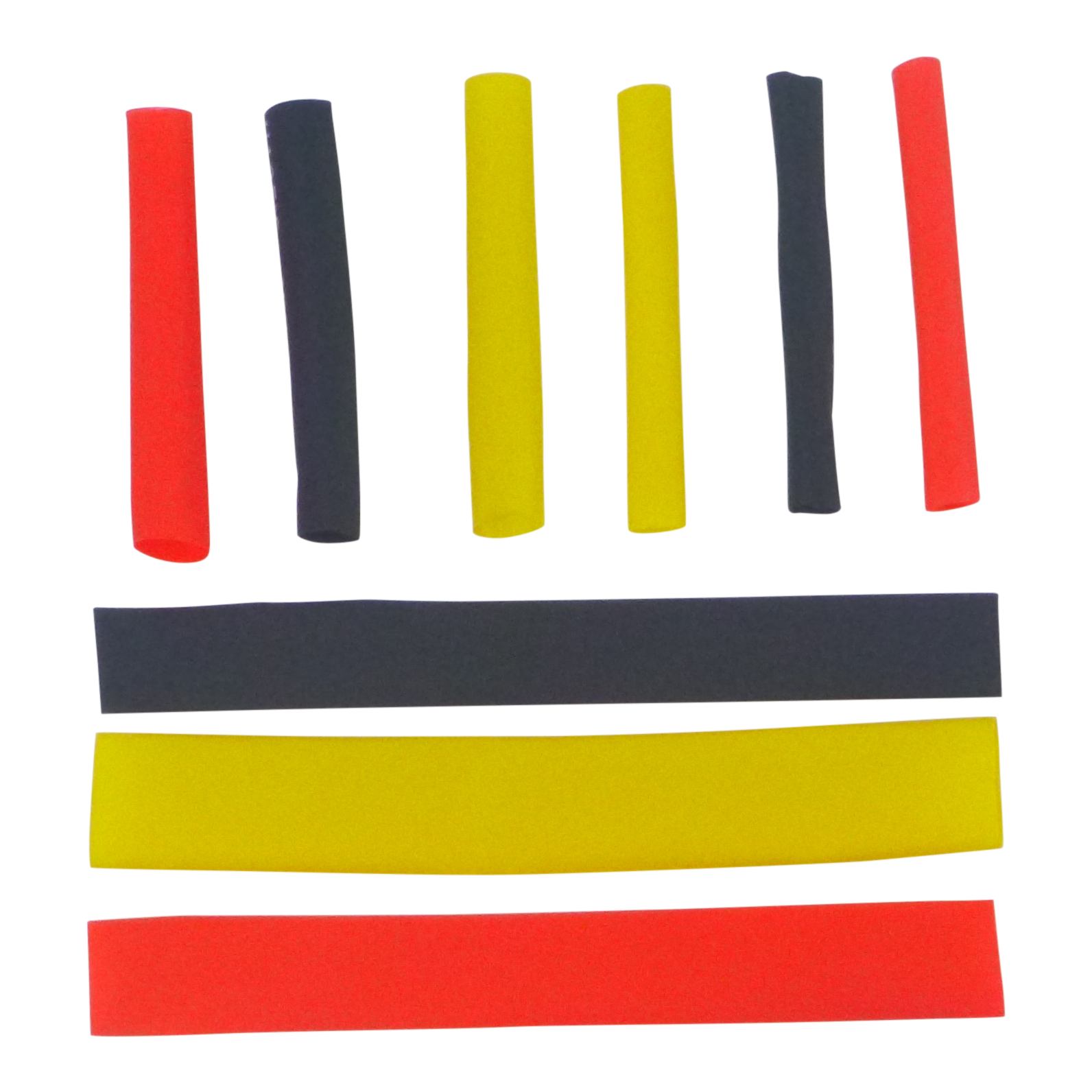 Swimerz Assist Hook Sleeves, 3mm Shrink Tube, Black, Yellow & Red, 50mmL. Qty 45.-1