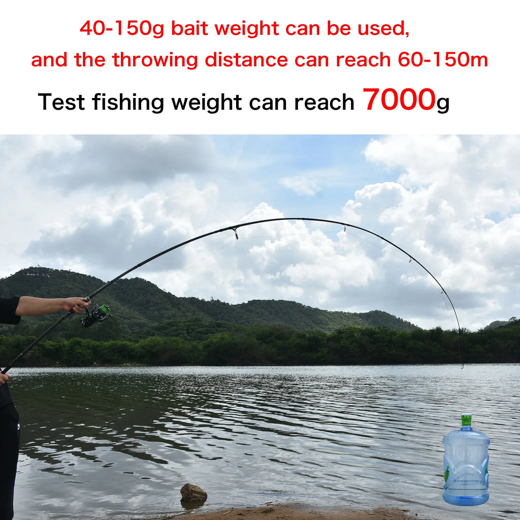 NNEOBA 2-Tips 4.2m Carbon Fiber Carp Fishing Rod Grey-4