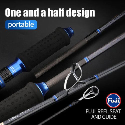 2-Section Carbon Fiber Fast Jigging Rod PE2-4 Spinning Rod Black-1