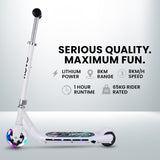 NNEMB Electric Scooter, Ages 5-11, Adjustable Height, Lithium Battery, Brushless Motor, White