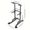 Foldable 10-Level Pull Up Tower – Pull Up Bar & Push Knee Raise Station(Black)