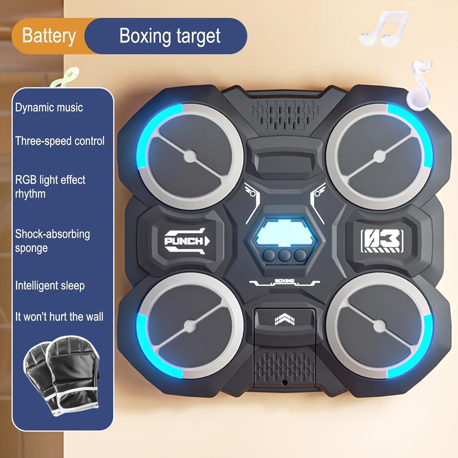 Wall-Mounted 4-Target Smart Boxing Machine Set