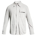Mens White Suede Leather Shirt