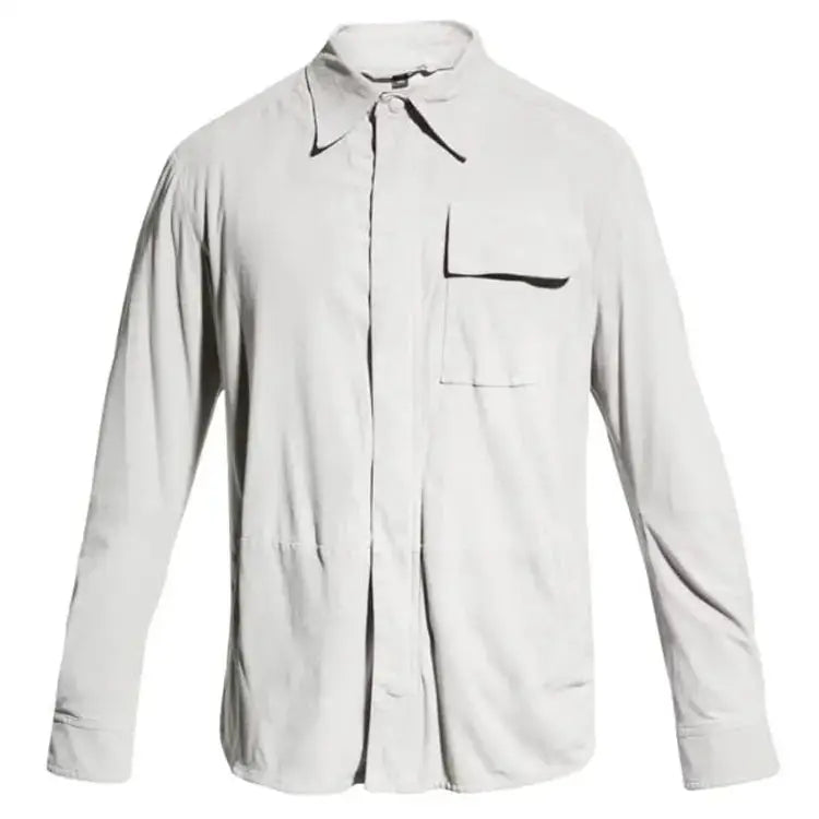 Mens White Suede Leather Shirt