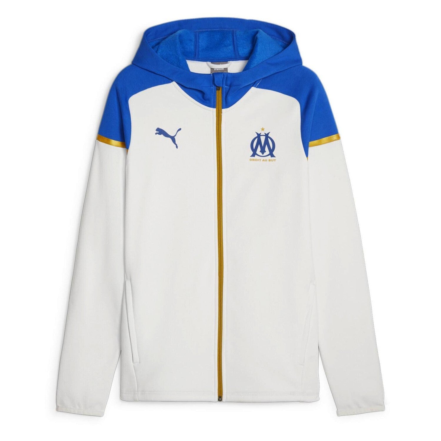 Olympique Marseille white/blue Casual hooded presentation jacket 2023/24 - Puma